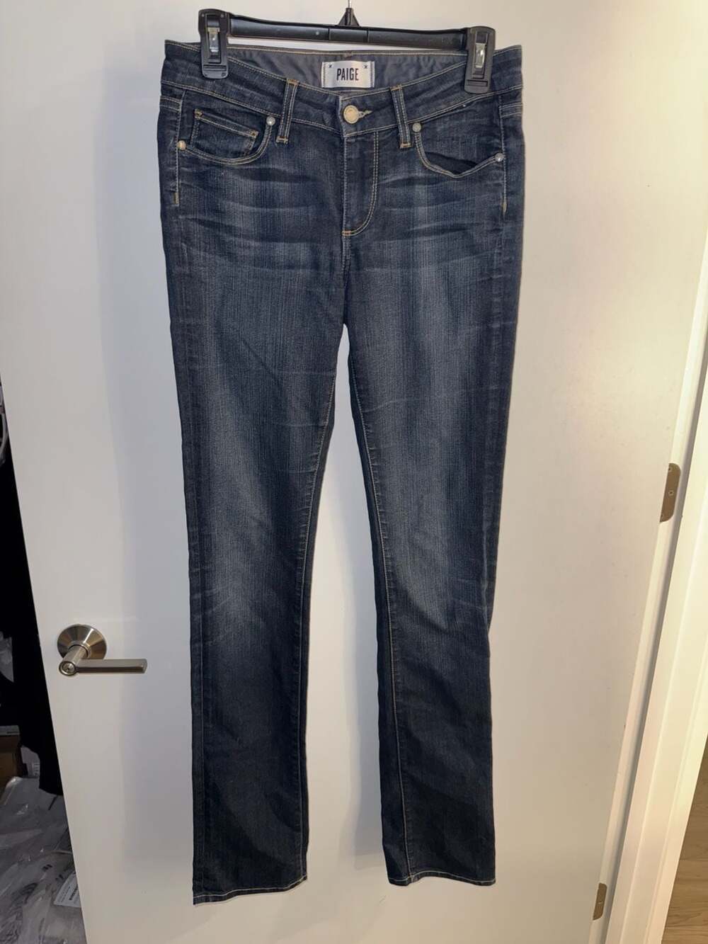 PAIGE Denim Jeans 27x34 Straight Leg Dark Wash